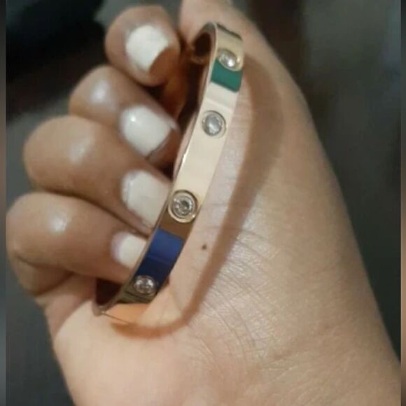 New Love Friendship Bangle Bracelet CZ Stones - Picture 14 of 16